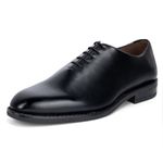 LOUIS STITCH Men's Lace-up Derby Formal Shoes | Handmade Dual Tone Patina Finish | Breathable Inner Lining | Comfortable for Business, Casual, Parties | Black | UK Size 10 (SXWC)