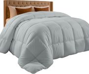 Utopia Bedding Comforter Duvet Insert - Quilted Comforter with Corner Tabs - Box Stitched Down Alternative Comforter (Queen, Light Grey) (UB2475)