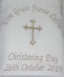 Sew Sew Special Personalised Baby Christening/Baptism/Naming Day Shawl., White