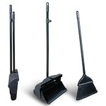 Long Handled Dustpan and Brush Set, Self-Closing Lid Upright Large Dustpan and Soft Broom Indoor Both with Strong Metal Handle − Tall Dustpan and Brush Set by The Dustpan and Brush Store