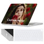 Se7enline Custom Personalized Photo & Name Case Compatible with 2024 2023 MacBook Air M2 M3 15 inch Case for Model A2941/A3114 Hard Shell Cover & TPU Keyboard Skin &Trackpad Cover,DIY Design