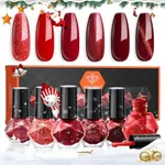 modelones Nail Polish Set 6 Colors, Christmas Red Burgundy Cat Eye Vintage Chrome Mini Quick Dry Nail Lacquer Kit, Ruby Rush Cherry Mocha Magnetic Nail Art, Sparkle Glitter Red Manicure Gift for Women