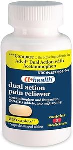 A+Health Dual Action Acetaminophen 250 mg and Ibuprofen (NSAID) 125mg Pain Reliever Caplets, 216 Count