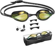 PHELRENA Swimming Goggles, with Scale Head Strap Swim Goggles, Clear Vision Anti Fog & Glare No Leaking for Adult Kids