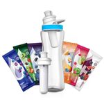 Jummybo Ciirkul 22oz Plastic Water Bottle Starter Kit With Blue Lid & 6 Flavor Cartridges Refreshing Hydration with Exciting Flavors.