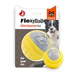 BarkButler x Fofos Flexy Ball Ultra Bounce Loud Squeaky Dog Toy L,Yellow|for Large Dogs(20-30kg)|Dura-Flex TPR|High Bounce|Soft Texture|Gentle on Teeth&Gums|for All Breeds|Chew,Fetch,Play