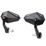 FENRIR CNC Aluminum Alloy Cafe Racer Black Motorcycle Bar End Mirrors Side 22MM 7/8 inch Inch Handlebar Mirror Universal Rear View For M8/M6 Standard Super Sport Naked Street Bike Cruiser Scooter Minimoto