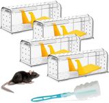 Sanfant Humane Mouse Traps & Rat Traps Live Catch and Release Washable Reusable for Indoors Outdoors, Pets and Children Friendly No Kill(4 Pack)