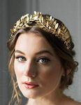 Chargances Leaf Wedding Tiara Headband for Brides Gold Crown Headband for Pageants Wedding Prom Birthday (gold)