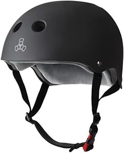 Triple Eight THE Certified Sweatsaver Helmet for Skateboarding, BMX, and Roller Skating, Black Rubber, Large / X-Large