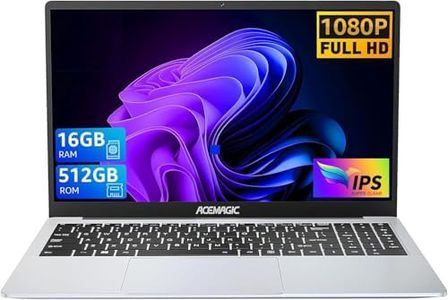 ACEMAGIC PC Portatile 16GB DDR4 RAM 512GB SSD,lntel N97【Battere N100/N95,Fino a 3.6Ghz】Gaming Notebook,15.6" Full HD Computer portatile 2.4G/5G WiFi,BT5.0,Type_C, USB3.2,HDMI Argento