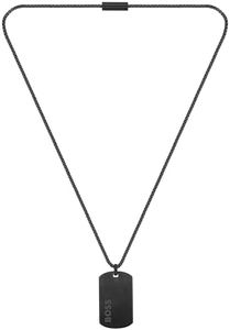 BOSS Collar de Hombre Acero Inoxidable Sin Piedras Preciosas, Negro, One Size