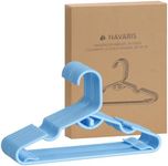 Navaris Baby Hangers for Childrens Clothes - Kids Coat Hanger Set for Newborn Babies to Young Children - Closet Organization for Clothing - Set of 20 - Blue