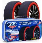 K&K Automotive Snow Socks for Tires - Pro Series for Ultimate Grip Alternative for Tire Snow Chain - Snow Traction Device for Passenger Cars SUVs Trucks Winter Emergency Accessory European(Medium)