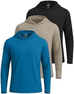 3 Pack: Men’s Big and Tall Quick Dry Fit Wicking Long Sleeve Active Athletic Hoodie Hooded T Shirt Workout Running Fitness Gym Sports Casual Sweatshirt UPF 50 Outdoor Hiking- Set 11,4X