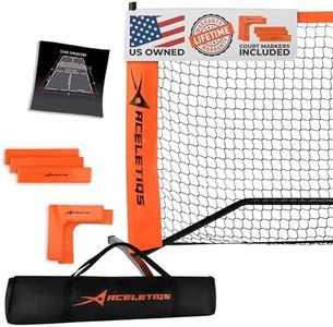 Portable Pickleball Net System for Indoor and Outdoor | 22ft Long Full Regulation Size Full Pickle Ball Net | Includes Floor Markers and Carry Bag | Create Full Portable Pickleball Court