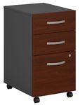 Bush Business Furniture Series C 3 Drawer Rolling File Cabinet in Hansen Cherry | Fully Assembled Under Desk Storage with Wheels for Home and Professional Office