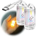 SROOS 2PCS Mini LED Lantern Torch , Rechargeable Waterproof EDC Keychain Small LED Flashlight for Camping, Portable Magnetic Small Stick Lamp Torch Light(2PCS Warm White)