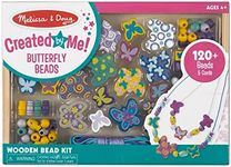 Melissa & Doug Butterfly Necklace Craft Bead Set | Wooden Beads for Friendship Bracelet/Jewellery Making Kit | Arts and Crafts for Kids Age 5 | for Girls or Boys | 4 Year Old Girl Gifts