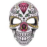 eBoutik - Halloween Mexican Day of The Dead Sugar Skull Novelty Costume Masks - Undead Festival Dress Up For Women, Men & Kids (Diamond)