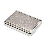 Stainless Steel Cigarette Case, Embossed Silver Metal Tobacco Tin and Cigarette Case for Roll Ups, Kingsize Cone Holder and Rolling Papers King Size Box. Boxes for Hand Rolled Extra Slim Cigarettes