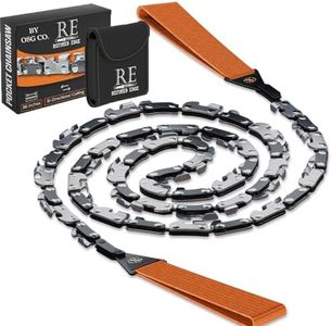 Premium Pocket Chain Saw 36 Inches 48 teeth with Pouch | Hand Saw, Wire Saw Rope Saw, Camping Saw, Survival Saw | Tree Cutting Equipment and Backpacking Gear (Orange)