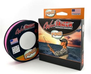 FINS Windtamer Braided Fishing Line - Versatile, Compact Braid for All Fisheries, Reduces Wind Knots and Rod Tip Wraps - High Performance 4-End Braid - Hi-Viz Pink - 40 lb - 4000 Yds