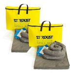 Stardust Quick Response II Spill Kit 2-Pack. Each Pack Includes: Yellow Duffle, 15 Universal Sorbent Pads, 2 3"x4' Universal Sorbent Socks, 4 Disposal Bags, Nitrile Gloves