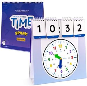 SPARK INNOVATIONS Learning Clock Teach Telling The Time Homeschool and Classroom Teaching Resources Educational Supplies Interactive Digital and Analog Clock Activity Set for Home and School