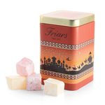 Friars Rose and Lemon Turkish Delight Tin Box - 220g | Made in Turkey | Beautifully Presented Confectionary | Sprinkled Icing Sugar | Aromatic & Decadent Treat | Gift for Weddings & Parties