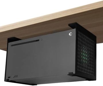 Chanvoo Metal Under Desk Mount Compatible with Xbox Series X with Anti-Scratch Silicone (Black)