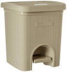 SIGNORA WARE Plastic 12 Liters Modern Lightweight Pedal Dustbin/Thrash Can With Lid For Home Office/Non Garbage Smell/Unbreakable Single Mould/Heavy Duty Kitchen Bedroom Bathroom(12Ltr Beige)