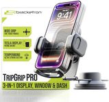 Bracketron TripGripPro Suction Cup Phone Mount for Car - 3-in-1 Tesla Phone Mount with 360° Rotation, Temperbond Suction Technology for Windshield Dashboard Display