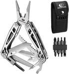 MOSSY OAK 21-in-1 Multitool, Premium Stainless Steel Multi Tool Pocket Knife, Screwdriver Sleeve with 4Pcs Alternative Bits,Safe-locking, Multitool Plier for Outdoor and Repair with Nylon Pouch