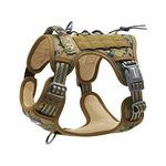 AUROTH Tactical Dog Harness for Small Medium Dogs No Pull Adjustable Pet Harness Reflective K9 Working Training Easy Control Pet Vest Military Service Dog Harnesses Woodland Camo S