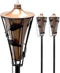 Matney Outdoor Metal Patio Torches – Use for Deck, Patio, Back Yard, Out Door parties, Wedding – Includes Fiberglass Wick and Snuffer Cap (60 Inch, 2 Pack)