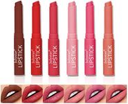 Joyeee Lipstick Set Small Fine Tube Nude Color Lipstick Crayon Lipstick Pencil Matte Long Lasting Waterproof Lip Liner Holiday Makeup Gift Kit for Girls Women Mother Daily Travel Use (6 PCS)