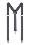 Boolavard® TM Braces/Suspenders One Size Fully Adjustable Y Shaped With Strong Clips (Grey)