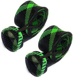 Reaction Tackle Fishing Rod Socks - Fishing Pole Sleeves and Covers for Baitcasting Rods, Spinning Rods Black/Green (Point-Cast-5)