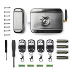 All Home Basics Invisible Security Lock with Remote Control - for Exterior or Interior Door with 4 Controls Anti-Theft and Anti-Squat - Black