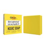 GHAR SOAPS Kojic Acid 2% Soap with Niacinamide | For Pigmentation, Sun Damage, Brightening Underarm & Minimizes Dark Spot | Soap for Men & Women | Suitable for All Skin Types | (Pack of 1) (100 g)