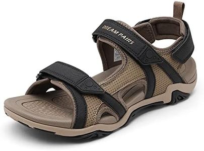 DREAM PAIRS Men's Sandals Hiking Water Beach Sport Outdoor Athletic Arch Support Summer Sandals,Size 14,KHAKI,SDSA228M