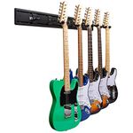 STRICH Guitar Wall Mount Hangers for Multiple Guitars, Holds 5 Guitars, Strong Aluminum Metal Guitar Stand Rack Bass Holder, Adjustable Instruments Display Set, SMH-05A, Black