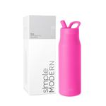 Simple Modern Water Bottle with Straw lid | Insulated Stainless Steel Thermos | Reusable Travel Water Bottles for Gym & Sports | Leak Proof & BPA Free | Mesa Collection | 34oz, Raspberry Vibes