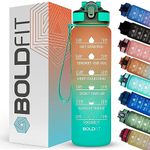 Boldfit 1 Litre Sipper Bottle for Adults, Kids, Unbreakable Motivational Water Bottle Time Mark Sipper with Straw-Time for Gym Office School Home Water Bottle- OmbreOG Plastic (Ombre Green Orange)