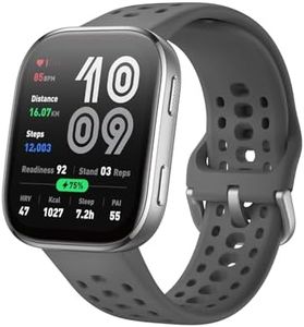 AMAZFIT Bip 6 Smartwatch 46mm, Batterie 14 Jours, AMOLED 1,97", GPS avec Cartes, IA, Appels Bluetooth, Suivi Santé et Sommeil, 140+ Modes Sportifs, Étanchéité 5ATM,Charbon