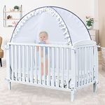 South to East Crib Tent - Baby Safety Crib Cover to Keep Baby from Climbing Out, Soft Mesh Mosquito Net for Crib, Premium Pop Up Crib Net to Keep Baby in, Elefant and Star Pattern