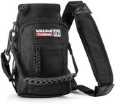Wild Wolf Outfitters Water Bottle Holder for 32oz Bottles Black - Carry, Protect and Insulate Your Best Flask with This Military Grade Carrier w/ 2 Pockets & an Adjustable Padded Shoulder Strap.