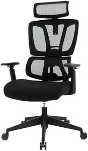 Giantex Ergonomic Office Chair, Adjustable Desk Chair, Breathable Mesh Chair with N Type Lumbar Support, Adjustable Headrest & Armrests, Swivel Task Chair with Tilt Function, Executive Chair, Black