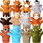 12 Pieces Hand Puppet Zoo Animal Pl